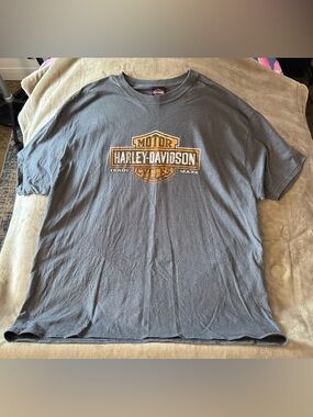 Harley-Davidson Gray Short Sleeve Tee with Orange Logo
